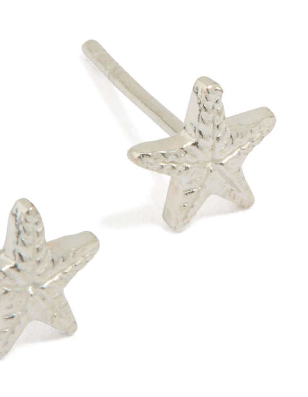 Sterling Silver Starfish Stud Earrings