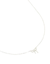 Sterling Silver Textured Bow Necklace - link has visual effect only