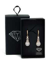 Gold Cubic Zirconia Pear Drop Earrings - link has visual effect only
