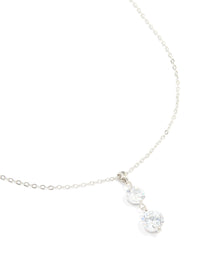 Silver Cubic Zirconia Pendant Necklace - link has visual effect only