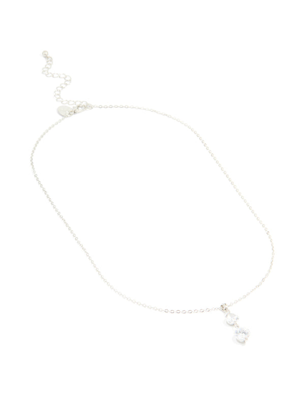 Silver Cubic Zirconia Pendant Necklace
