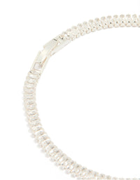 Silver Baguette Cubic Zirconia Tennis Bracelet - link has visual effect only
