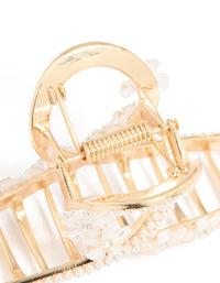 Gold Pearl Floral Small Loop Claw Clip - link has visual effect only