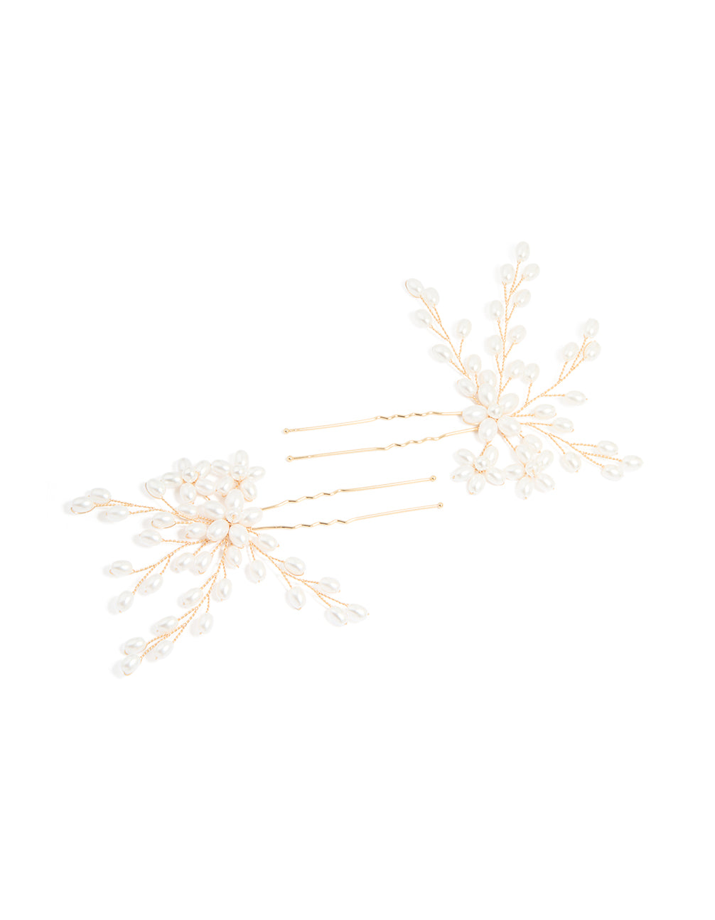 Gold Floral Large Fan Hair Pins 2-Pack