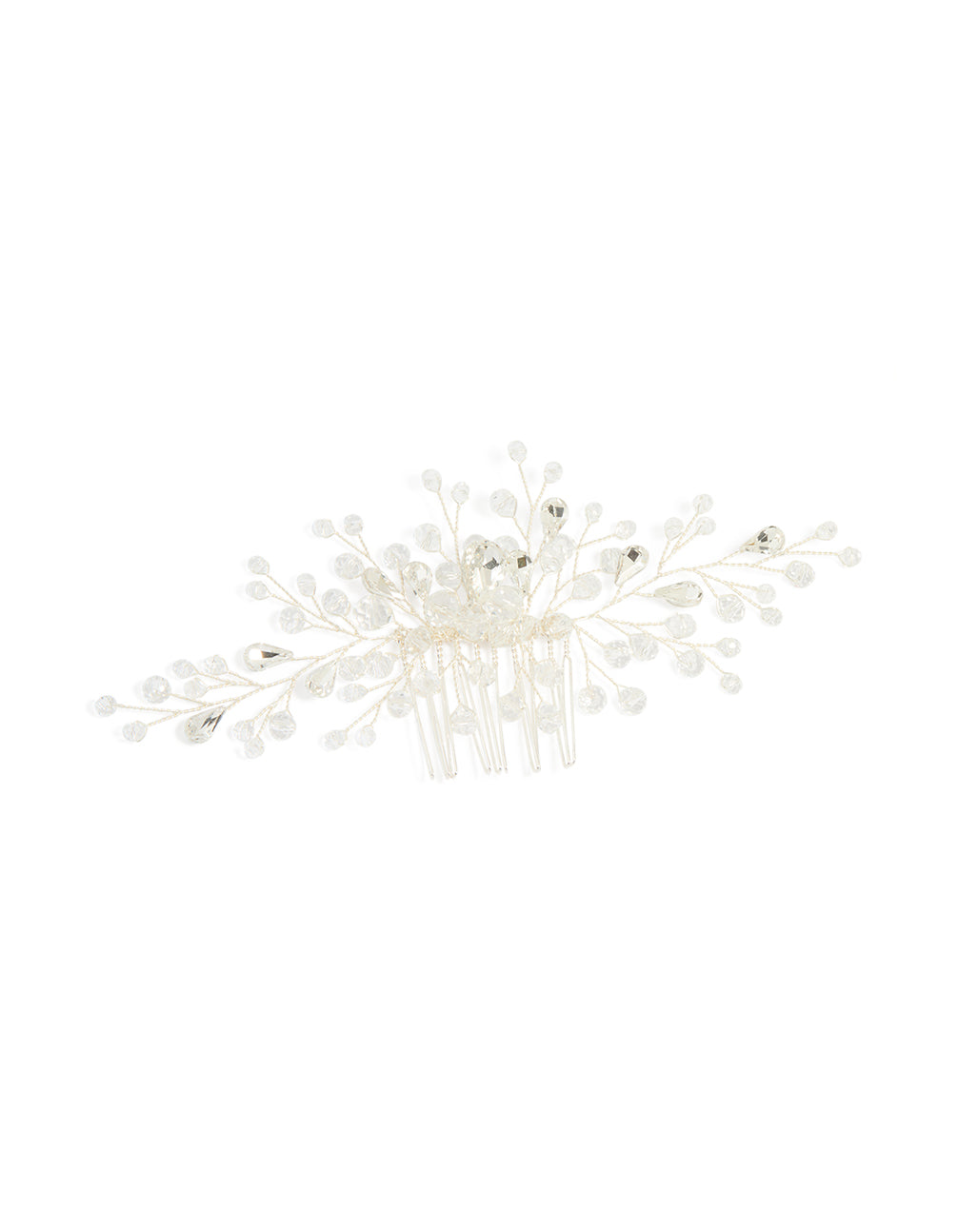 Silver Diamante Beaded Hair Comb