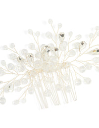 Silver Diamante Beaded Hair Comb - link has visual effect only