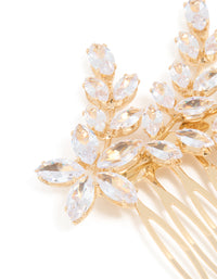 Gold Diamante Flower & Leaf Hair Comb - link has visual effect only