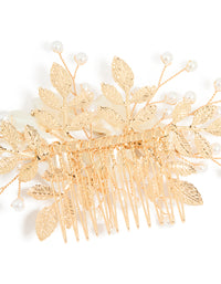 Gold Pearlised Flower Comb - link has visual effect only