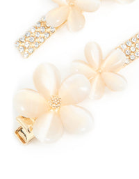 Gold Diamante Pave Double Flower Hair Clips 2-Pack - link has visual effect only