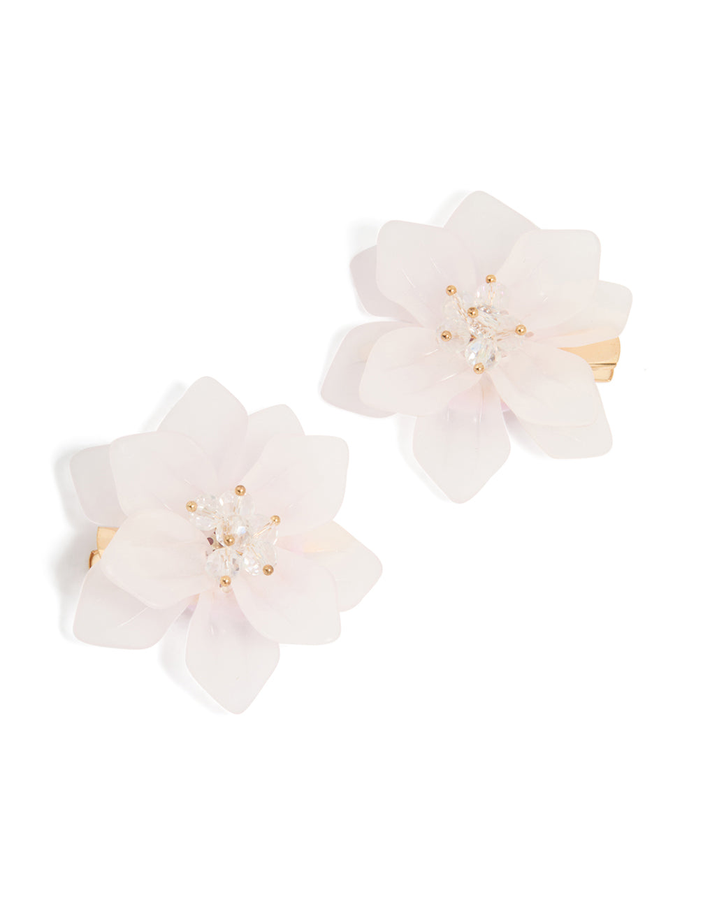 Gold Frosted Flower Hair Clips 2-Pack
