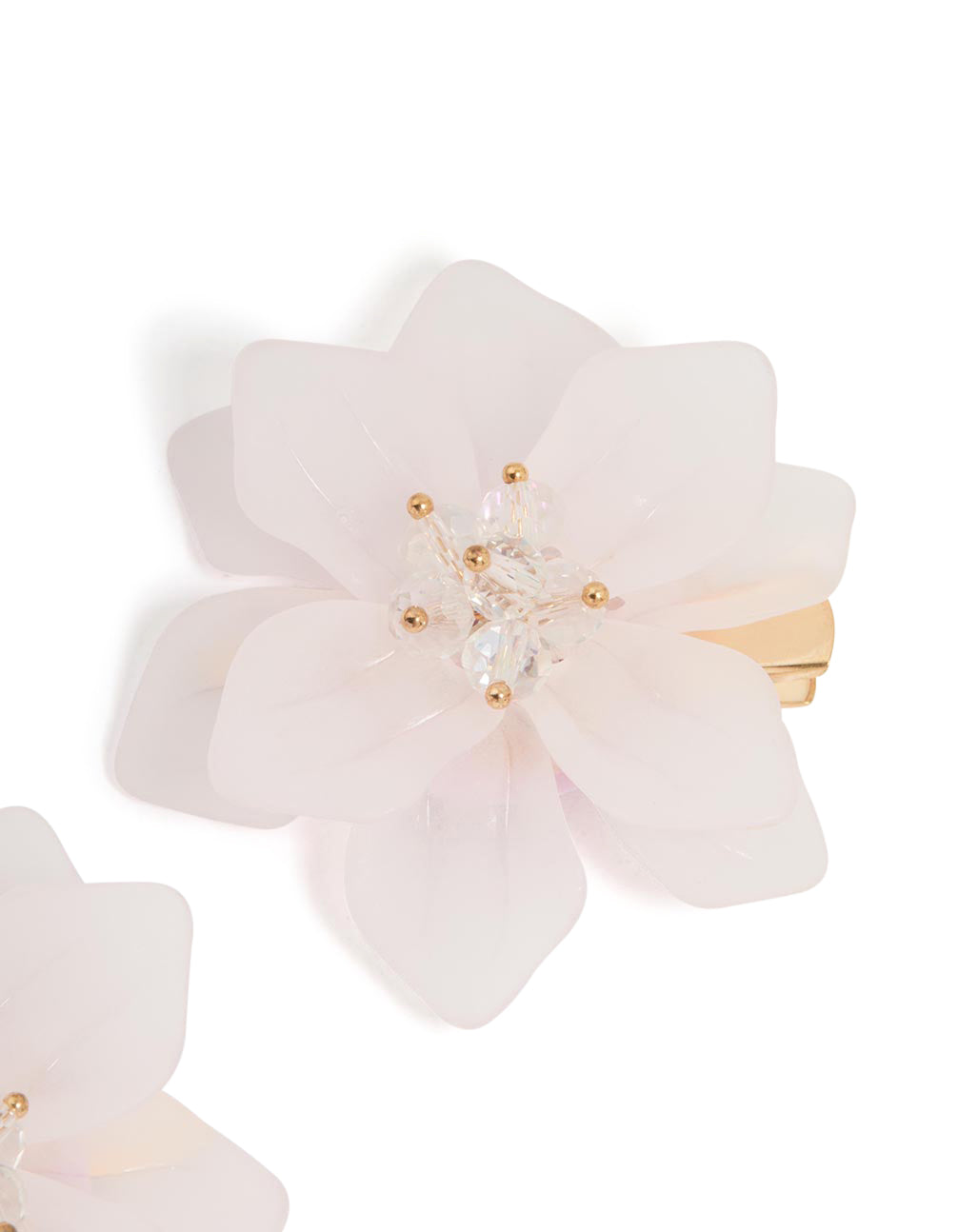 Gold Frosted Flower Hair Clips 2-Pack