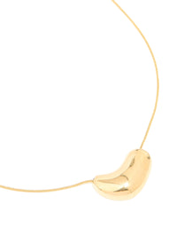 Waterproof Gold Plated Stainless Steel Pebble Pendant Necklace - link has visual effect only