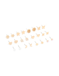 Gold Butterfly & Heart Earrings 12-Pack - link has visual effect only