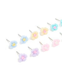 Pastel Acrylic Flower Stud Earrings 8-Pack - link has visual effect only