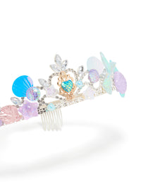 Kids Silver Metallic Shell Tiara Headband - link has visual effect only