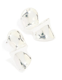 Silver Organic Twisted Stud Earrings - link has visual effect only