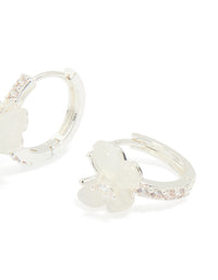 Silver Plated Diamante Butterfly Hoop Earrings - link has visual effect only