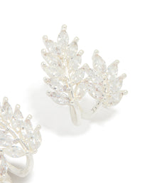 Silver Plated Cubic Zirconia Roman Leaf Crawler Earrings - link has visual effect only