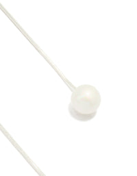 Silver Plated Pearl Butterfly Long Drop Earrings - link has visual effect only