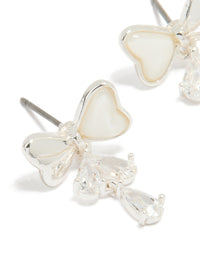 Silver Plated Cubic Zirconia Bow Teardrop Earrings - link has visual effect only