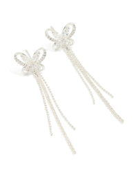 Silver Plated Cubic Zirconia Butterfly Drop Earrings - link has visual effect only
