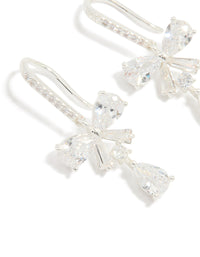 Silver Plated Cubic Zirconia Bow Teardrop Earrings - link has visual effect only