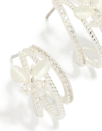 Silver Plated Pave Crystal Butterfly Jacket Earrings - link has visual effect only