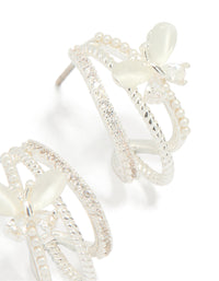 Silver Plated Pave Crystal Butterfly Jacket Earrings - link has visual effect only