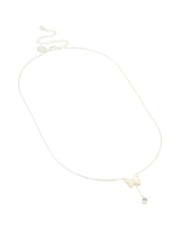 Silver Plated Mother Of Pearl & Cubic Zirconia Butterfly Y-Necklace - link has visual effect only