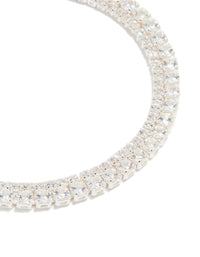 Silver Plated Cubic Zirconia Double Row Tennis Bracelet - link has visual effect only