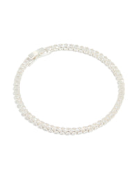 Silver Plated Cubic Zirconia Baguette Tennis Bracelet - link has visual effect only