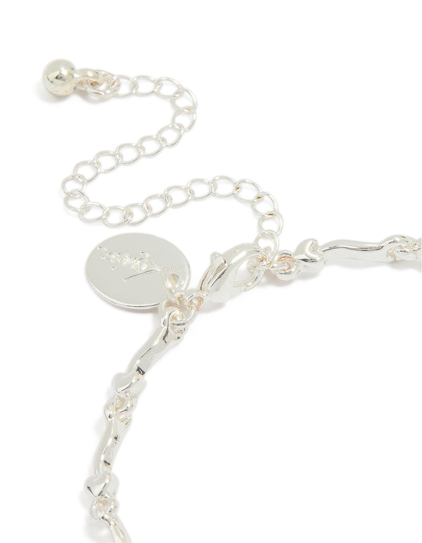 Silver Plated Winding Mini Flower Bracelet