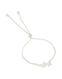 Silver Plated Cubic Zirconia Double Butterfly Toggle Bracelet - link has visual effect only