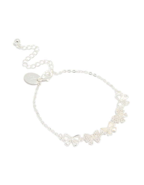 Silver Plated Multi Bows Bracelet