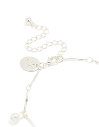 Silver Plated Cubic Zirconia Pearl Drop Bracelet - link has visual effect only