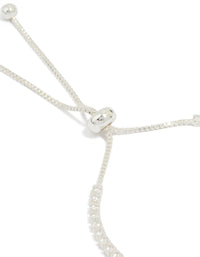 Silver Plated Cubic Zirconia Pave & Baguette Toggle Bracelet - link has visual effect only