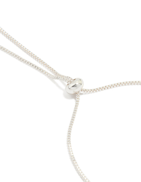 Silver Plated Pearl & Mini Butterfly Toggle Bracelet