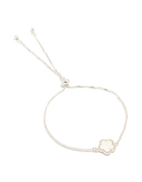 Silver Plated Cubic Zirconia Flower Toggle Bracelet - link has visual effect only