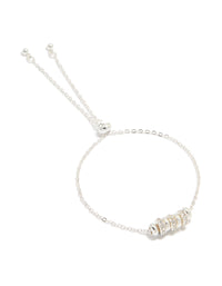 Silver Plated Diamante Rondell Toggle Bracelet - link has visual effect only
