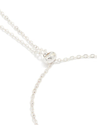 Silver Plated Diamante Rondell Toggle Bracelet - link has visual effect only