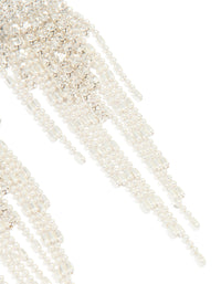 Silver Diamante Dainty Chain Earrings - link has visual effect only