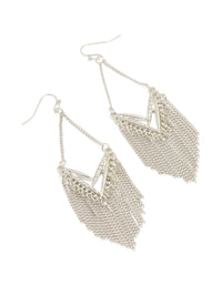 Silver Diamante Tassel Kite Earrings - link has visual effect only