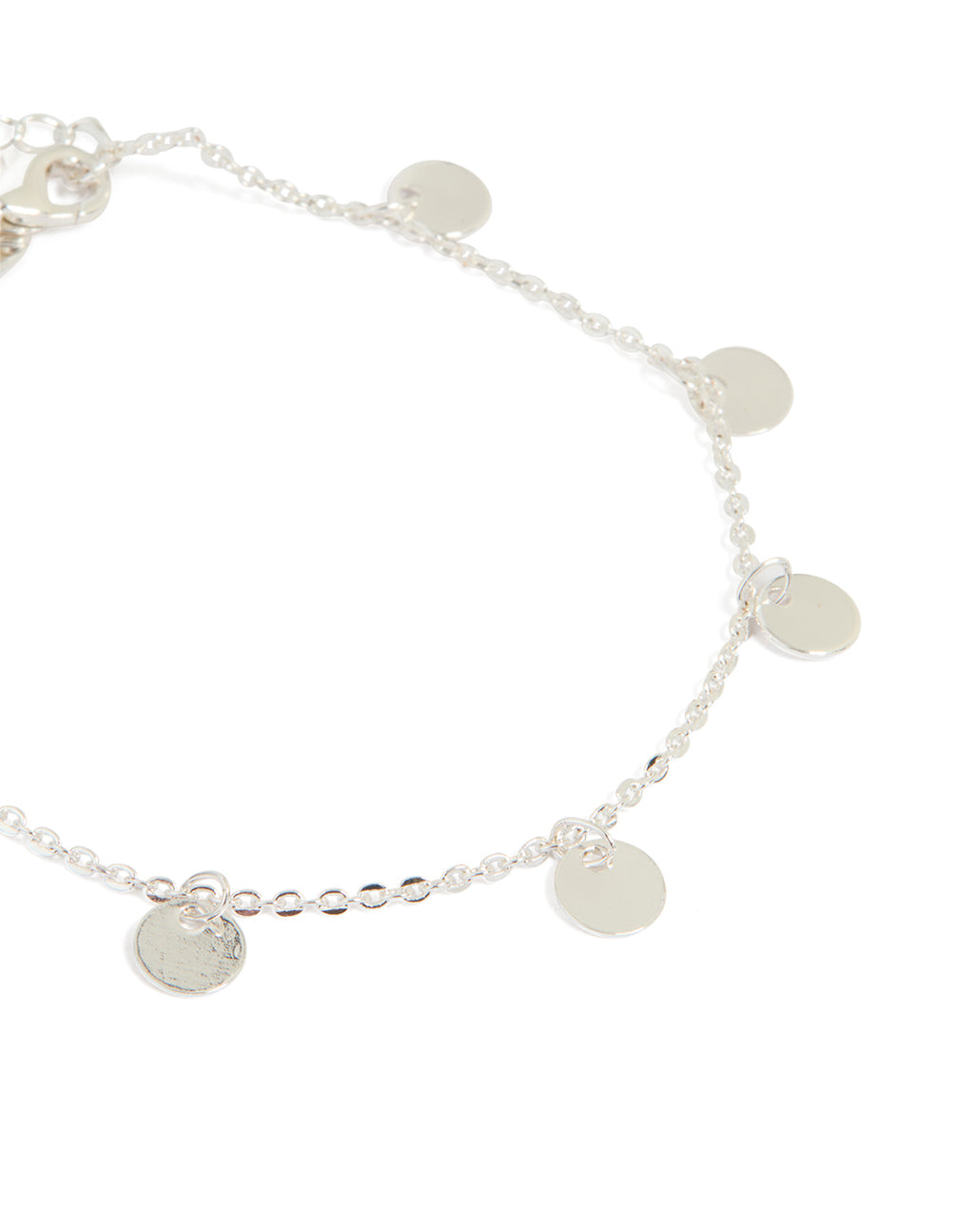 Silver Diamante & Flat Disc Bracelets 5-Pack