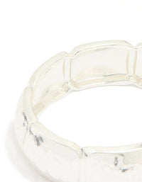 Silver Hammered Rectangle Bangle - link has visual effect only