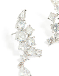 Silver Cubic Zirconia Drop Earrings - link has visual effect only