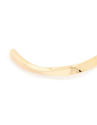 Gold Plated Wavy Molten Open Wrist Cuff - link has visual effect only