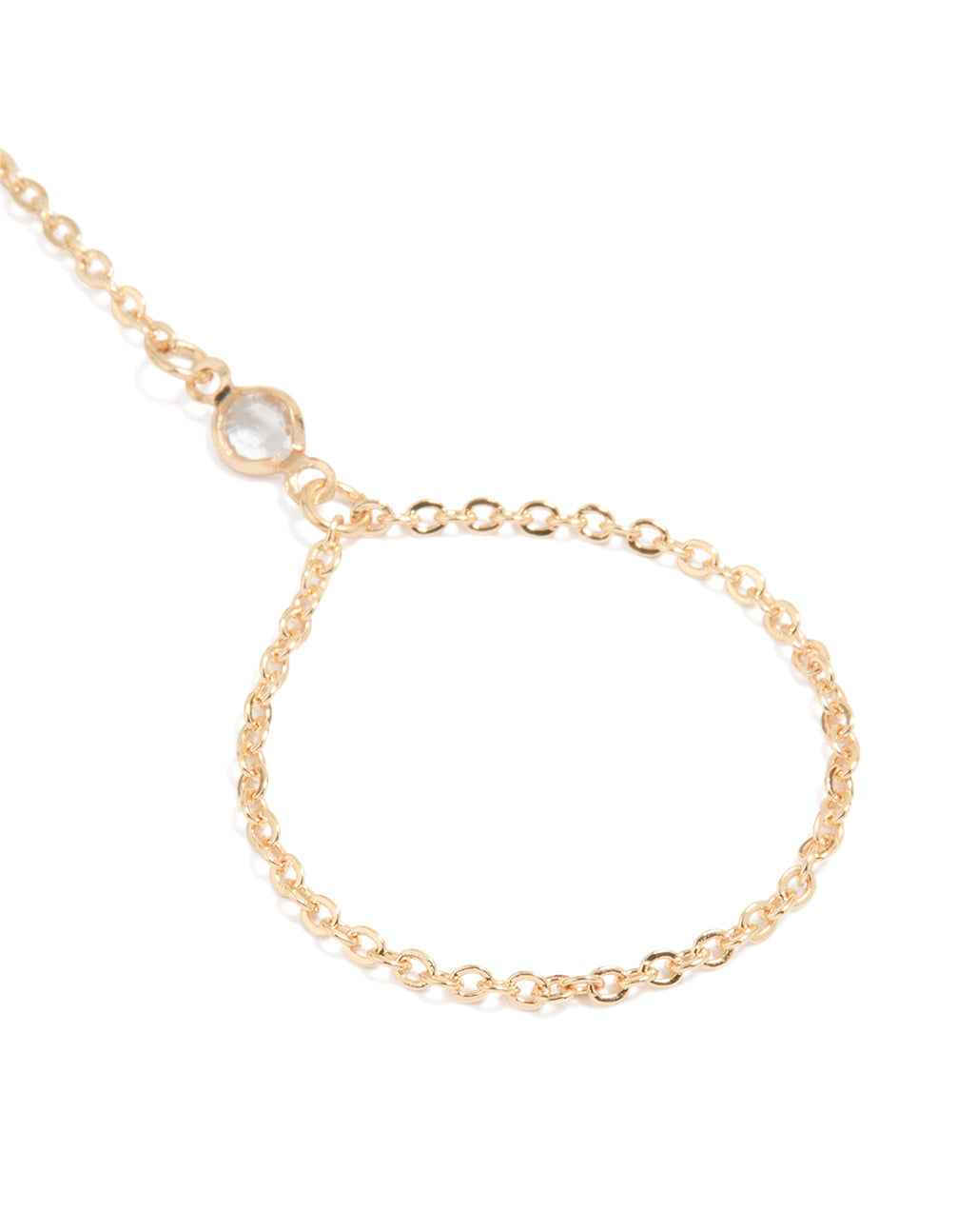 Gold Diamante Triangular Hand Chain