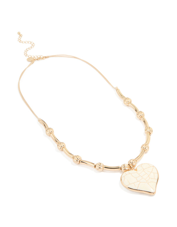 Gold Heart Locket Pendant Necklace