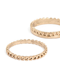 Gold Vintage Pattern Rings 5-Pack - link has visual effect only