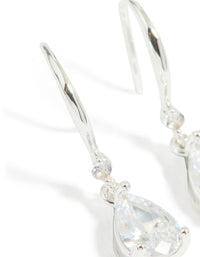 Silver Plated Cubic Zirconia Teardrop Earrings - link has visual effect only